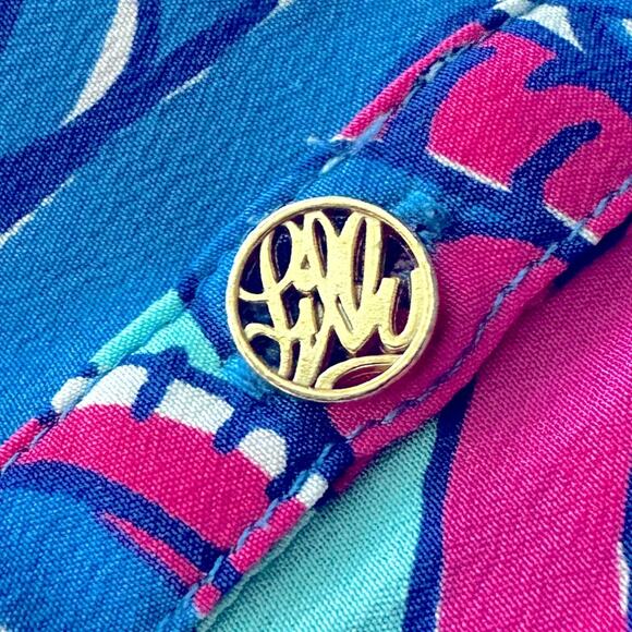 Lilly Pulitzer Elsa Blouse Top in Reel Me In 100% Silk Mermaid Core Vacation Sm - Picture 7 of 12